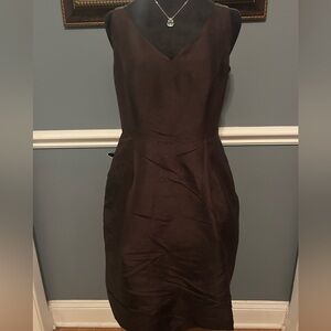 Ann Taylor Chocolate Brown/Black Vintage Silk Dress size 4 with tags